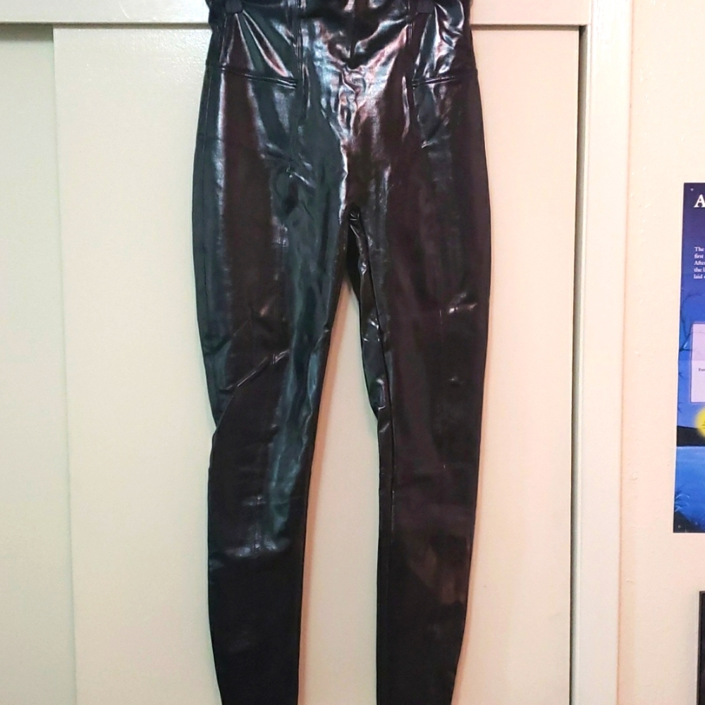 Black Vinyl Spanx Leggings.  Size 12 Tall. Worn once!!!